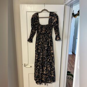 DOEN Navy Floral Dress Size M